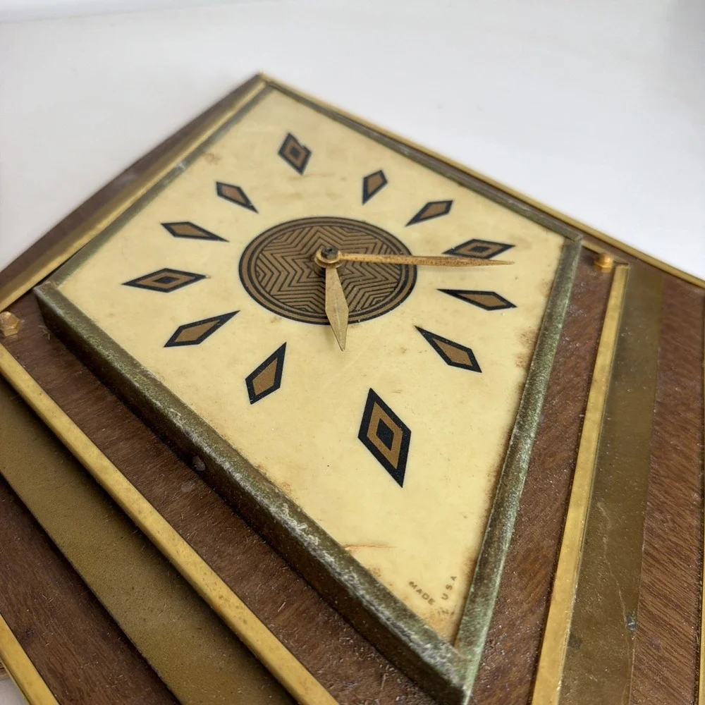Rare United Clock Corp Model 37 Diamond Clock 23.5